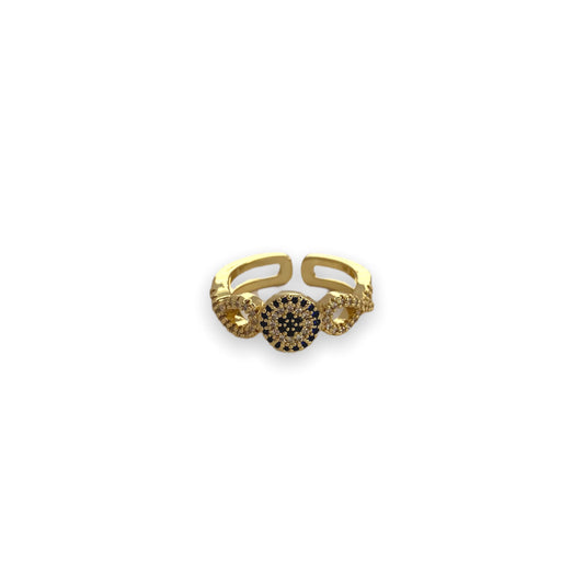 Anillo pave bicolor