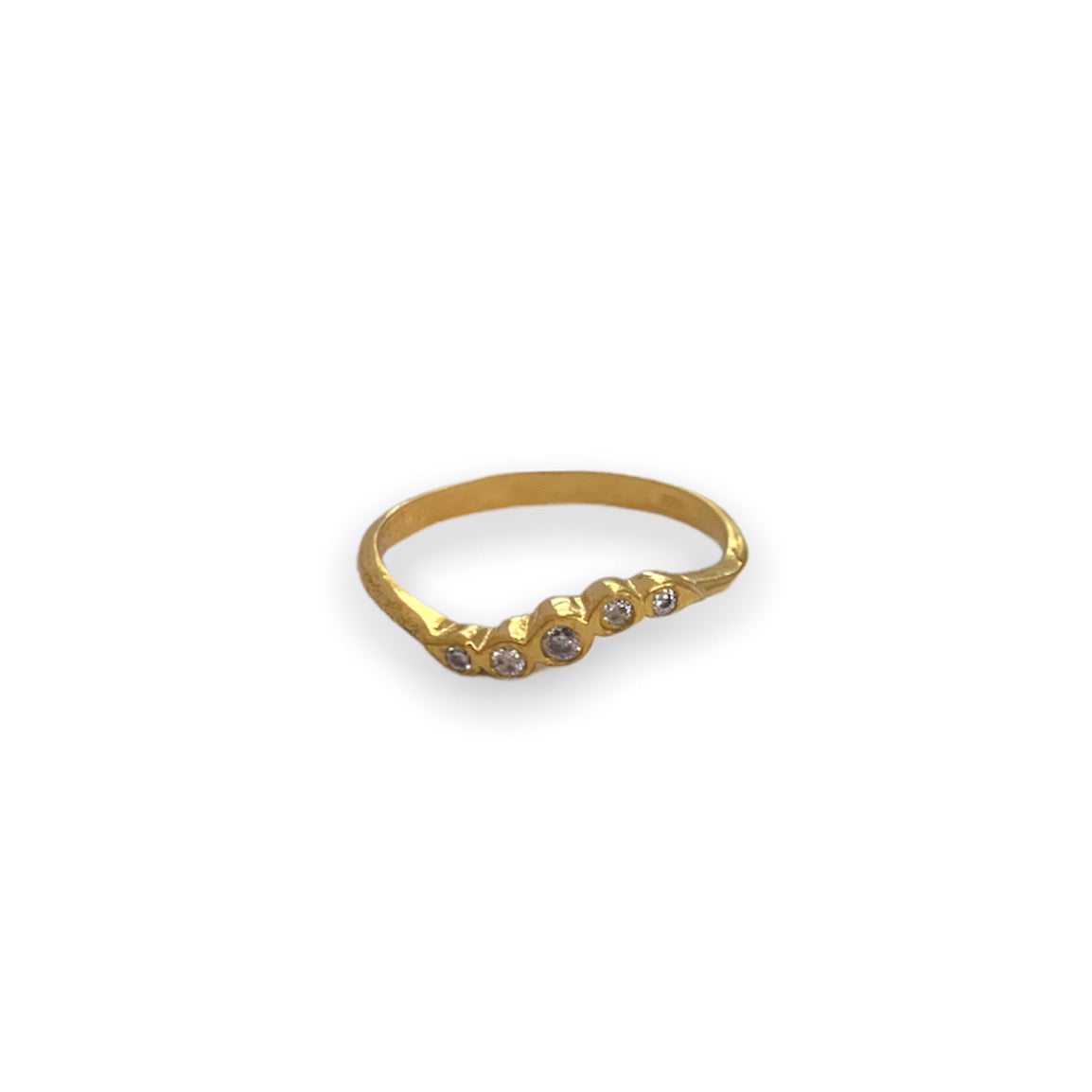 Anillo onda con zirconias