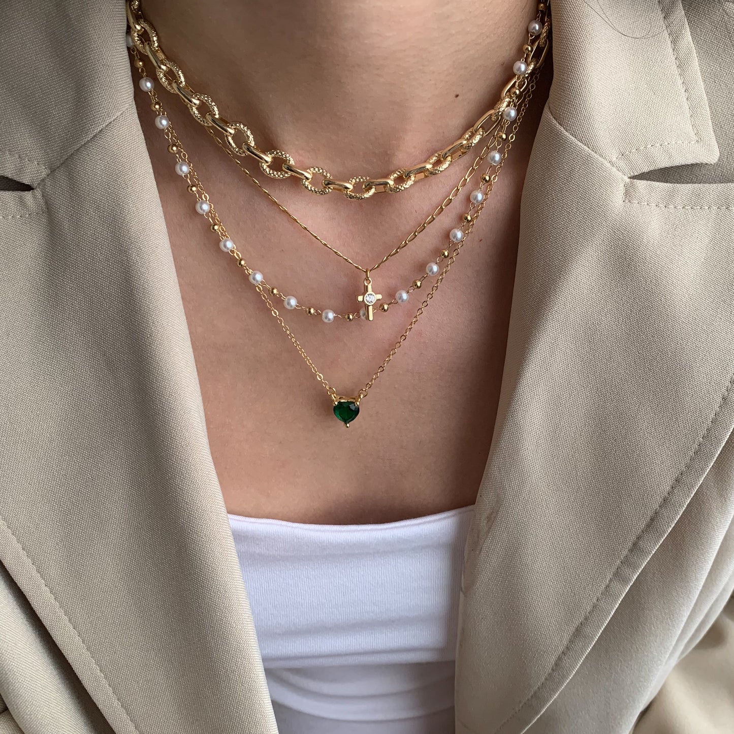 Collar corazón cristal