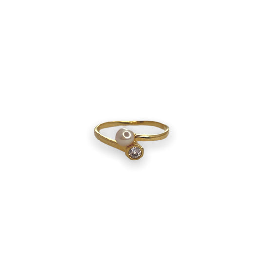 Anillo Perla/zirconia