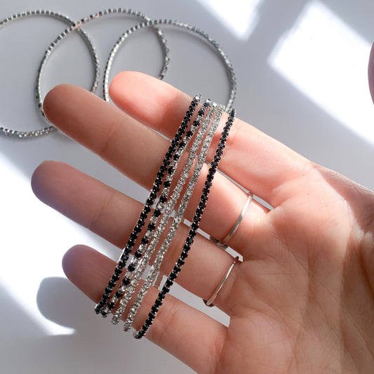 Pulseras elásticas zirconias