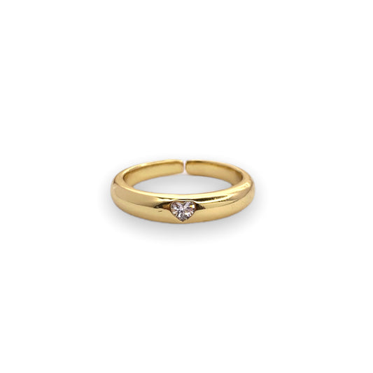 Anillo zirconia corazón