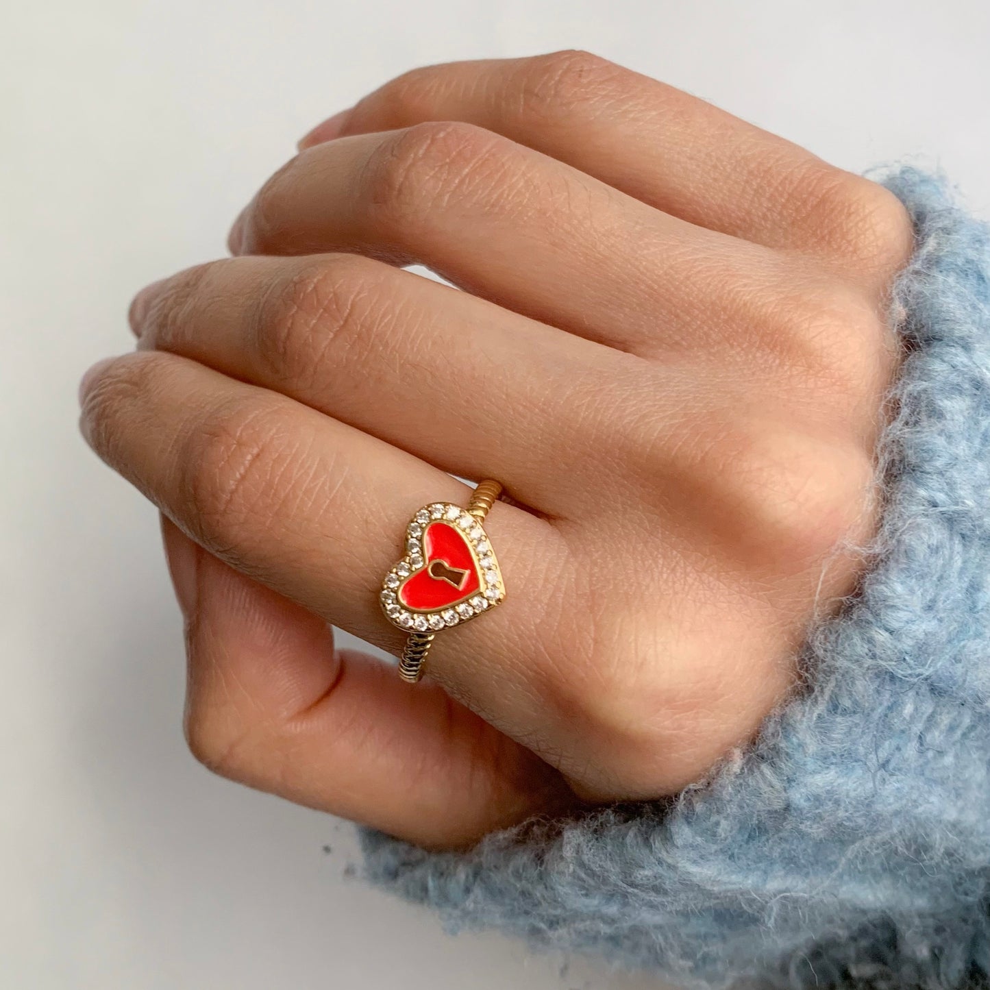 Anillo corazón/candado