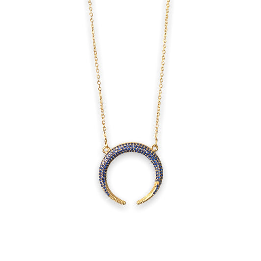 Collar Luna azul pave