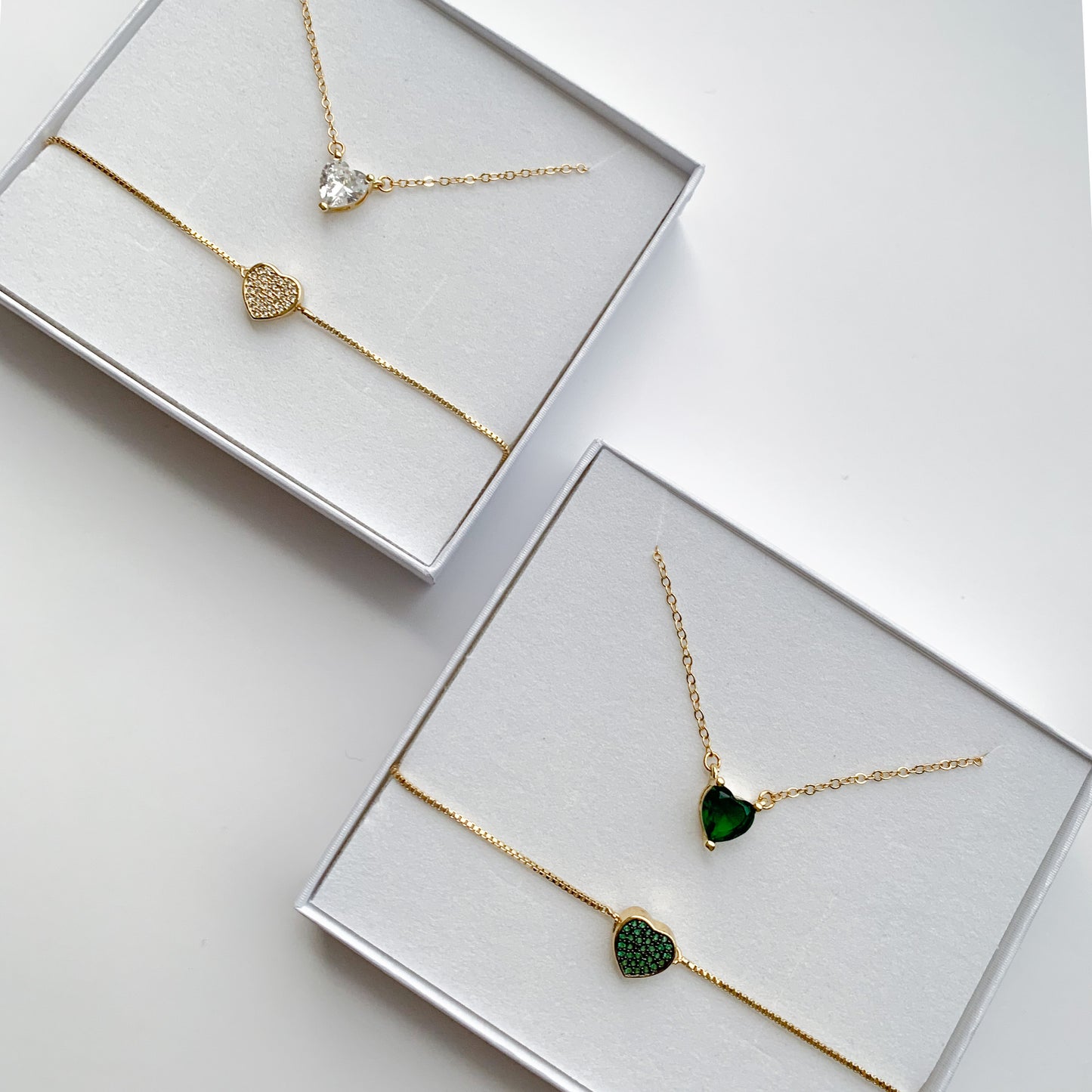 Juego collar/pulsera corazón